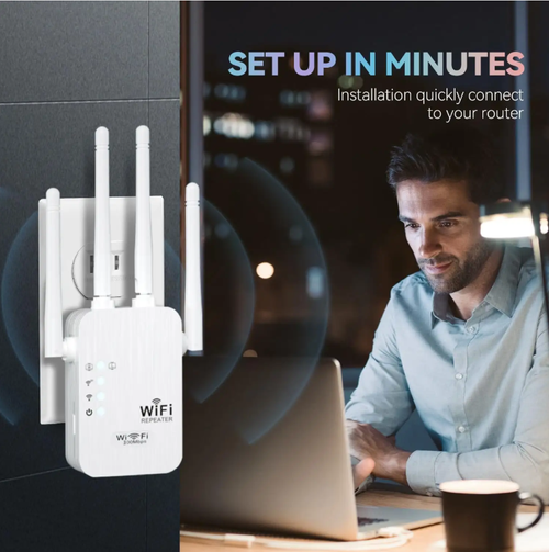 The 1200Mbps WiFi signal booster boosts the internet speed throughout the entire house. With dual-band high-speed transmission and simple operation, it enables seamless high-speed internet access throughout your home, whether you're at home or at work. Say goodbye to lagging and disconnections. Grab it now to embark on a new experience of network freedom!