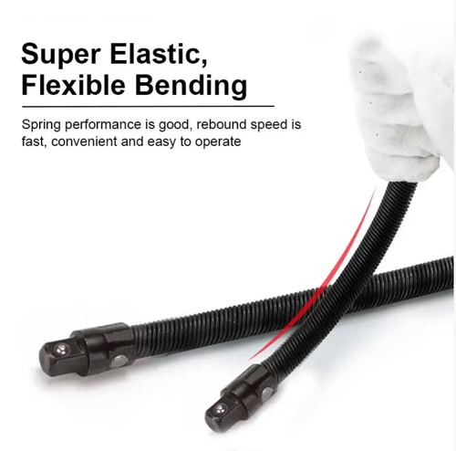 Order today and you will receive 2 universal joint spring connecting rod tools. These tools have high elasticity and anti-loosening properties, can be bent to 35 centimeters, and are convenient for reaching hard-to-reach areas in car maintenance, mechanical work, and DIY projects. No need to remove the cover. They are compatible with various types of wrenches, saving time for disassembly and assembly and improving maintenance efficiency.