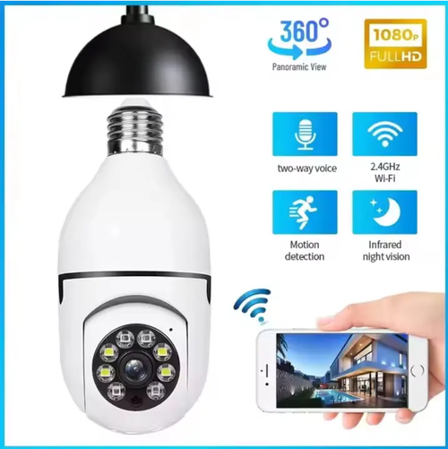 Wireless WIFI Light Bulb Security Camera 360 With HD Night Vision Camera