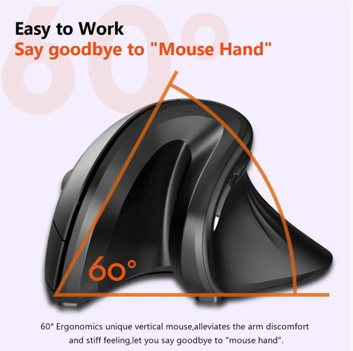 This 60° vertical wireless mouse is designed to relieve wrist pressure when using the mouse, helping you get rid of mouse hand. The side keys allow page navigation, and it has three DPI settings suitable for different scenarios. With 50 million button presses, it is durable. It connects stably with both Windows and Mac systems. It brings comfort to every click, reducing fatigue during work. Making comfortable office work into every detail of tenderness.
