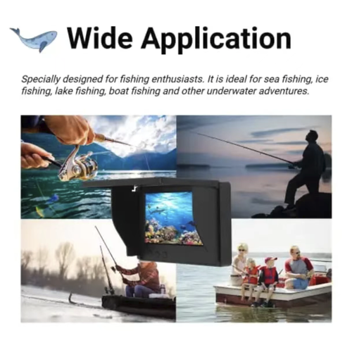 This high-definition visual fish finder features a 1080P underwater camera that clearly shows the underwater fish situation. It offers infrared night vision for all-time fishing, and a large screen for real-time display. The long-distance waterproof cable is compatible with all scenarios. The portable storage kit can be used immediately while fishing. It is a professional fish viewing tool for wild fishing, black hole fishing, and boat fishing, and can easily increase the catch rate.