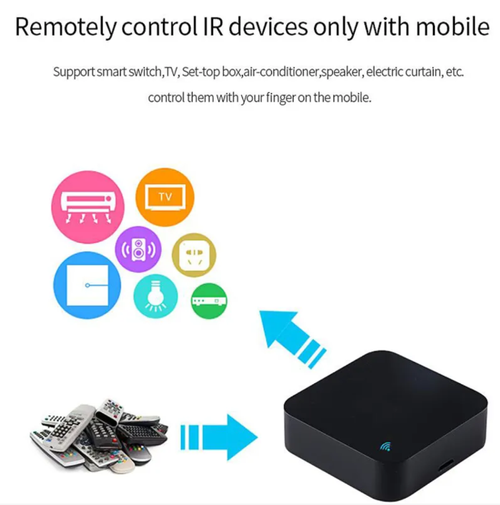Intelligent WiFi universal infrared remote control, with an internal infrared device code library of over 98%. The mobile APP enables remote control of all home infrared devices such as TVs and air conditioners. It supports intelligent scene linkage. Compact and easy to install, it instantly transforms home infrared devices into smart ones, making it a smart assistant for enhancing living convenience.