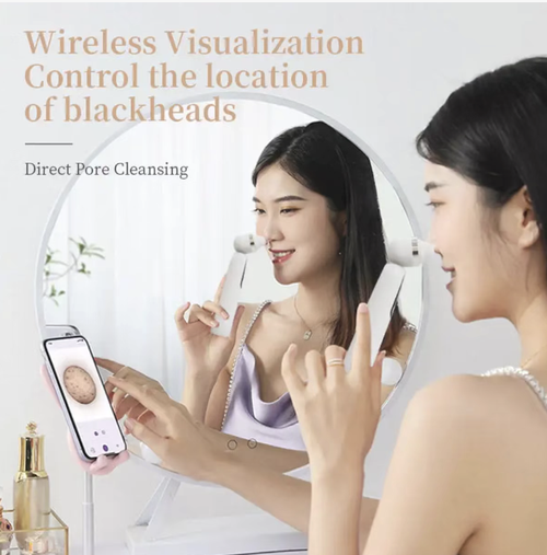This visualized electric blackhead remover features a high-definition camera for precise and non-blind cleaning. It comes with three types of silicone suction heads, ensuring a thorough clean of the entire face with no blind spots. It gently removes blackheads without damaging the skin barrier, eliminating the need for manual squeezing and skin irritation. It is portable and convenient for home use, making it a professional beauty tool for pore cleansing and blackhead removal.