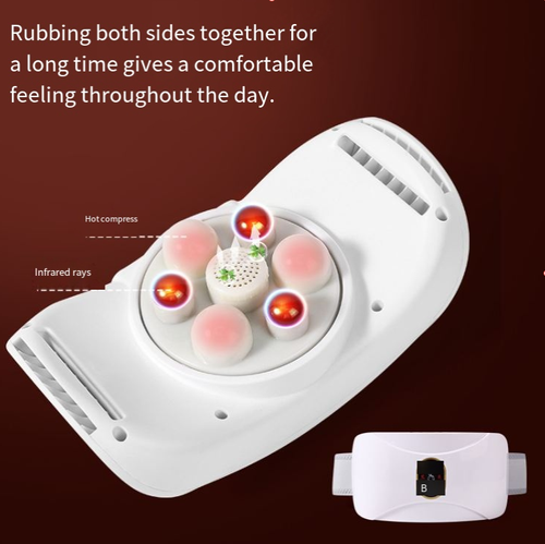 Intelligent abdominal massage device, which can promote defecation and help slim the waist. It also features red light heating, making the abdomen warm. The massage head mimics professional techniques, deeply relaxing the abdomen. The operation is simple, allowing for easy initiation of comfortable abdominal care.