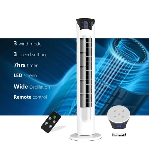 This bladeless tower fan is designed with aerodynamics in mind, mimicking the gentle breeze of nature. It does not blow directly, making it more comfortable. The precise vortex air duct ensures quiet operation and does not disturb sleep. It supports swivel, multiple speed settings and timer functions. Standing upright, it is thin and compact, not occupying much space. It is an ideal cooling option for the bedroom.