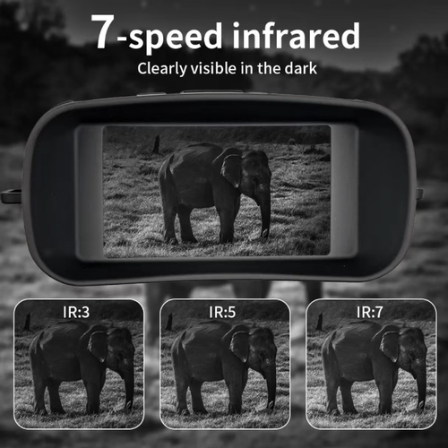 This high-definition night vision device features 7 levels of infrared enhancement. It can provide clear observation within 200 meters in complete darkness. It supports both day and night modes. It comes with a 3-inch high-definition screen and a 6x zoom function. It has a long battery life of 2000mAh and a portable design. It is suitable for outdoor exploration, animal observation, and security monitoring. Explore day and night with ease!