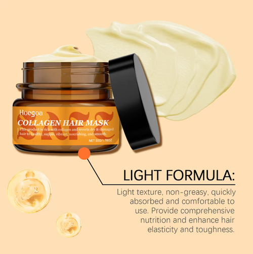 It is lightweight and non-greasy, suitable for oily or dry hair types. Order today and you will receive 3 bottles of deep-nourishing, smooth, and repairing hair mask essence. Just use it once and within 5 minutes, it can replenish collagen, repair dryness, enhance and lock in shine, achieving long-lasting moisturizing effect. You can say goodbye to frizzy and broken hair, and restore the softness of hair like that at the salon.