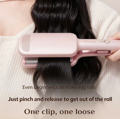 32mm egg roll hair curler, capable of creating soft wavy egg-shaped curls. It comes with a negative ion configuration and has multiple temperature adjustment settings. The heating of the clamp plate is uniform, making it easy for beginners to use. It is suitable for short and medium-length hair. Before styling, keep the hair dry. After use, wait for it to cool down before storing. It is a practical hair styling tool for home use.