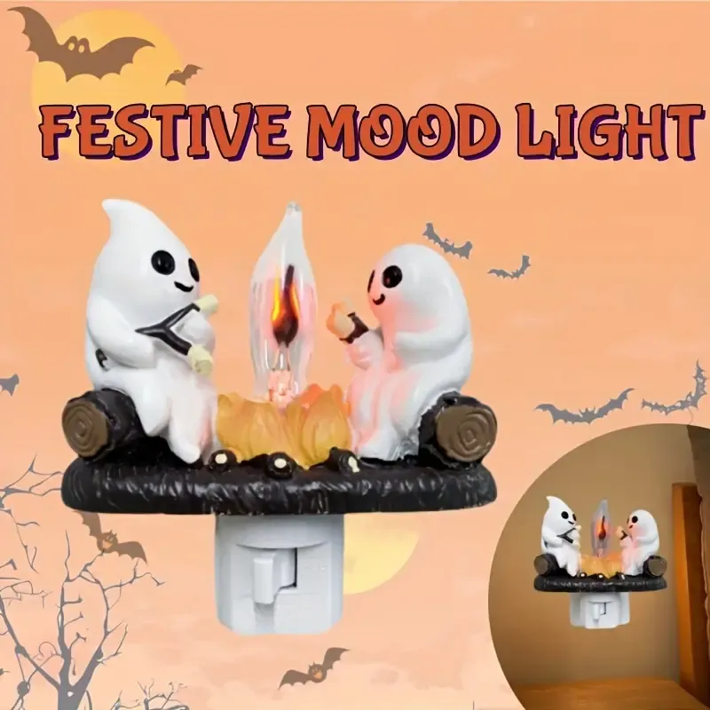 Ghost Campfire Flickering Nightlight Halloween Nightlights