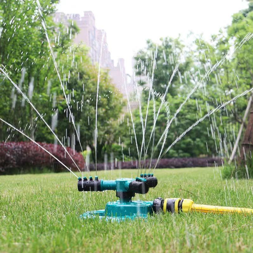 The 360-degree rotating three-prong sprinkler, serving both gardening and children's fun, features 360° non-stop rotation, ensuring uniform and extensive water coverage. It can be connected to the water pipe and used immediately. If you place an order today, you can receive 2 of them. It is highly efficient and convenient for watering flowers and grass, and can also turn into a children's water play area in summer. It is a must-have item for garden irrigation and parent-child interaction.