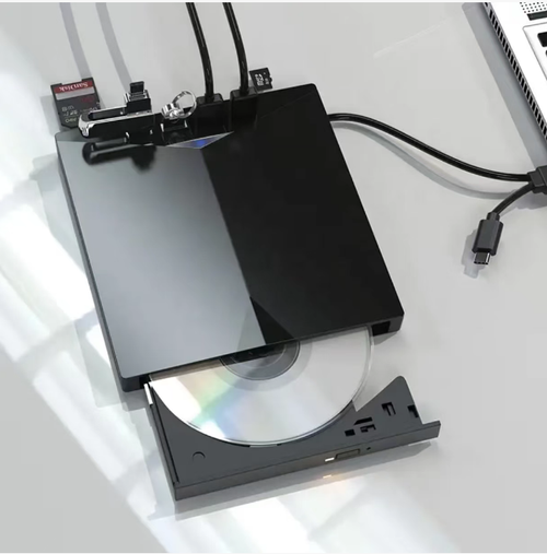 Seven-in-One Multi-functional External DVD Drive, supporting high-speed reading and writing of DVD CD, comes with 4 USB interface expansions, plug-and-play without drivers, compatible with Windows and macOS systems, lightweight, portable, shock-resistant and durable. It easily solves the problems of no optical drive in computers and insufficient interfaces for disc usage. One device meets various office and usage needs.