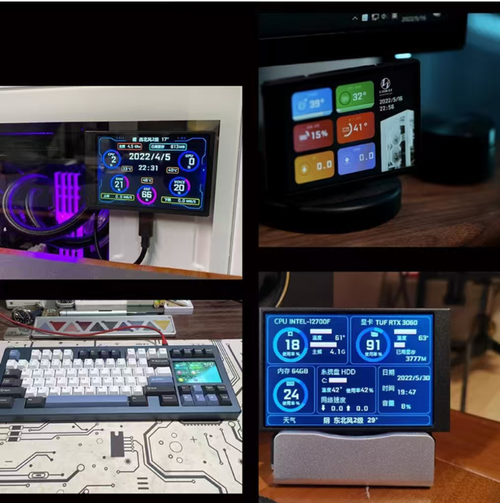 USB-C computer secondary screen: Plug and play, no need for power supply or driver. Real-time display of CPU, GPU usage, temperature, memory and other hardware data. Instantly check the status during gaming or office work. Multiple themes to switch, with night-time glowing effect to enhance the desktop atmosphere. Compact and doesn't take up much space. Compatible with desktops and laptops. Practical and with good appearance quality.