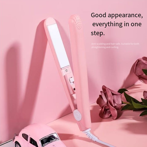 Party in the dormitory! 3-pack negative ion straightening and curling hair styling mini clips, perfect for both curling and straightening hair + negative ion effect, no frizz. Suitable for tousling bangs, curling ends, creating a high crown hairstyle, all in one. It heats up quickly, and you can easily get smooth, curled, fine and soft, perfect for sofas too. Just perfect for staying in the dormitory, packing a bag, or giving to a friend.