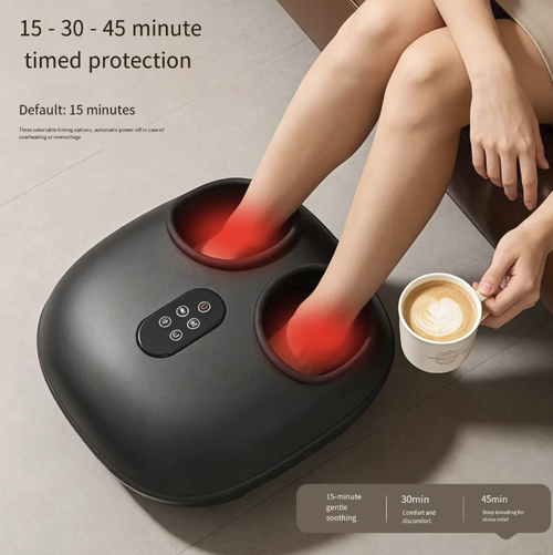 Fully automatic kneading foot therapy machine, with multiple sets of massage contacts built-in, capable of kneading all the foot bottom acupoints in all directions. Combined with the constant temperature heating function, it promotes circulation and relieves soreness. One-click intelligent operation is simple and easy to use. The machine is small in size and doesn't take up much space, allowing you to enjoy a comfortable foot bottom SPA at home.