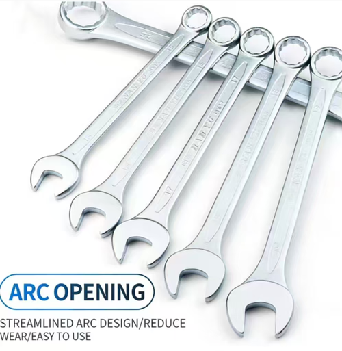 15-piece dual-purpose wrench set: covers all specifications from 8mm to 24mm, forged from chromium-vanadium steel + lifetime warranty, sandblasted chrome for rust prevention and durability. Double-ended design with opening and socket, arc-shaped locking mechanism for stability, strong socket torque, longer and thicker handle for ease of use, easy to store in a bag for quick return to use, suitable for auto repair, home improvement, DIY and all-around applications.