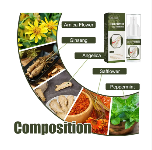 If you place an order today, you will receive 5 bottles of tendon membrane gel spray. This product features a cold compress gel formula and combines herbal essences such as rhodiola, ginseng, angelica, safflower and mint. Spray it on your wrists and fingers, and it will quickly provide a cooling sensation. Use it 1-2 times a day. It can effectively relieve hand fatigue, prevent and improve tendon problems, and make your hand movements more flexible.
