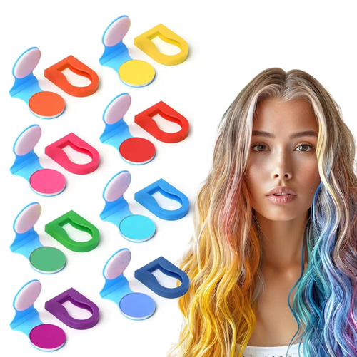 If you place an order today, we will send you a total of 8 different colors of disposable healthy multi-color hair coloring powder. No hair dye is needed! It colors your hair in 5 seconds and can be washed off with warm water. You can freely mix 8 different macaroon colors. The texture is soft and it prevents hair from tangling. It is perfect for you to become a hair dyeing expert at home by yourself, or as a pleasant gift for yourself.