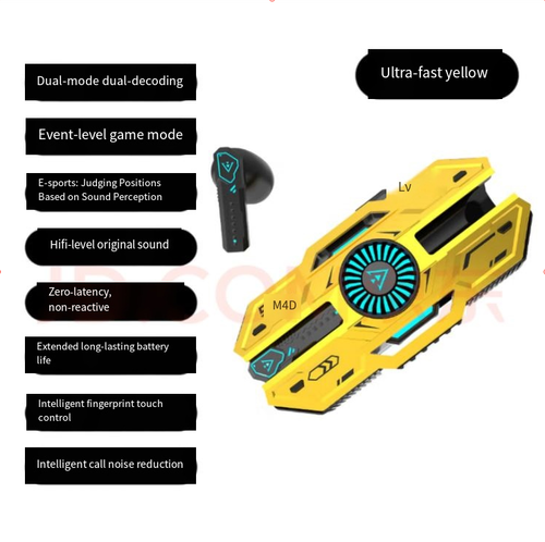 This dual-mode headphones feature an armor-like racing yellow color that is both stylish and eye-catching. During gaming, it offers low latency, enabling you to operate precisely. When listening to music, it provides a high-fidelity audio immersion experience. With zero-pressure wearing, intelligent touch control, and long battery life, it covers all your auditory and fashion needs from gaming to daily use in various scenarios.