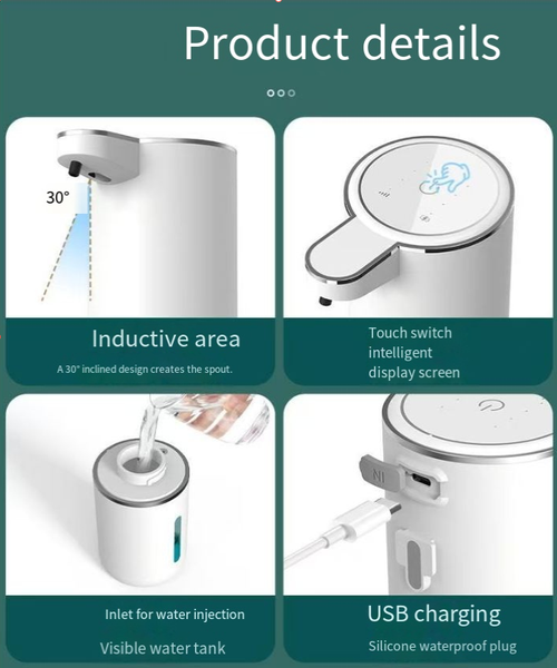 Touchless Automatic Soap Dispenser for Kitchen and Bathroom, Liquid Hand Soap Dispenser, Water-Resistant and Rechargeable