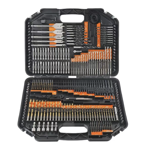 246-piece multi-functional drill bit set, including twist drills, woodworking flat drills, cement drills and screw bits, suitable for drilling through various materials such as wood, metal and cement. It covers all specifications, featuring high hardness materials that are durable. The hard tool box provides organized storage. It is an all-in-one cost-effective tool set for home decoration DIY and maintenance workers.