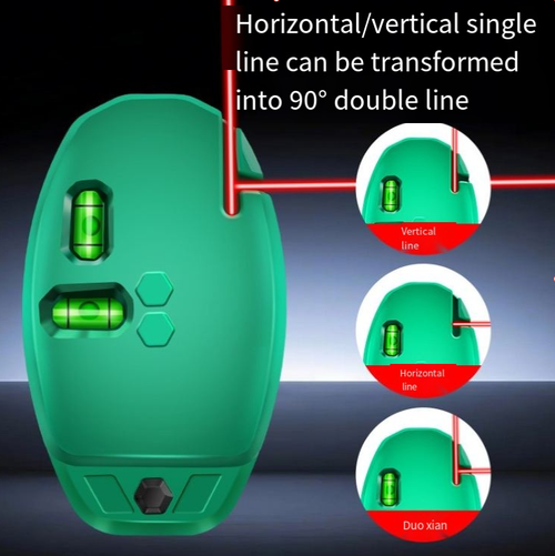 This green light level meter has visible strong light, featuring dual leveling bubbles and intelligent leveling adjustment. It boasts extremely precise measurement to the minutest detail. The compact and portable design allows for strong magnetic adhesion, freeing your hands. It is suitable for construction, home decoration, outdoor debugging, etc., ensuring that every construction is perfectly level in all directions. It is a precise guarantee of professionalism and quality.