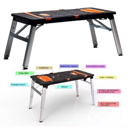 This seven-in-one multi-functional workbench integrates a DIY operation table, a woodworking table, a picnic table, an auto repair platform, a scaffold, a stepladder, and a handcart all in one. It is foldable and portable, highly durable with a tool storage design, and is suitable for various working scenarios. It is an efficient and practical all-in-one tool companion. Inject unlimited possibilities into DIY and outdoor living.
