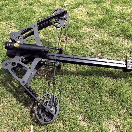 All-metal professional dual-purpose composite crossbow - High-precision and powerful outdoor hunting combat bow for practical use. Adult competitive shooting, vehicle-mounted fishing, wilderness survival multi-scenario tactical equipment. Professional-grade high-precision steel ball composite bow. Heavy-caliber high-velocity portable vehicle-mounted tactical crossbow. Strong shooting equipment for wilderness survival. Durable and specially designed for human use composite bow.