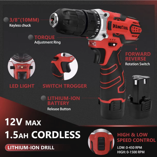 This 276-piece hardware tool set includes a 12V dual-speed lithium battery drill, as well as a variety of tools such as wrenches, pliers, and screwdrivers, suitable for household repairs, DIY projects, and plumbing installations. The multi-level storage design is convenient and durable, making it a comprehensive tool box for all your home maintenance needs. It ensures the safety of your daily life.