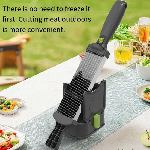 The lazy meat slicer only needs to place the meat in the designated position and push the handle to quickly cut the meat into slices, strips or dices, shortening the meal preparation time by 90% and truly freeing your hands.