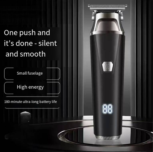This household electric hair clipper is equipped with an LED power display and Type C fast charging. It comes with 3mm, 6mm and 9mm limiters, allowing you to trim hair of different lengths. By removing the limiters, you can shape the sideburns. The accessories include a protective case, a cleaning brush and lubricating oil. The entire set of tools is highly practical and suitable for both adults and infants to use.