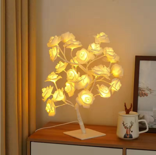 Rose Tree Decor Light 3D Lamp Led Table Lamps Desk Table Lamps Self Charging Flower Lights LED Night Light Bedroom Home Decor