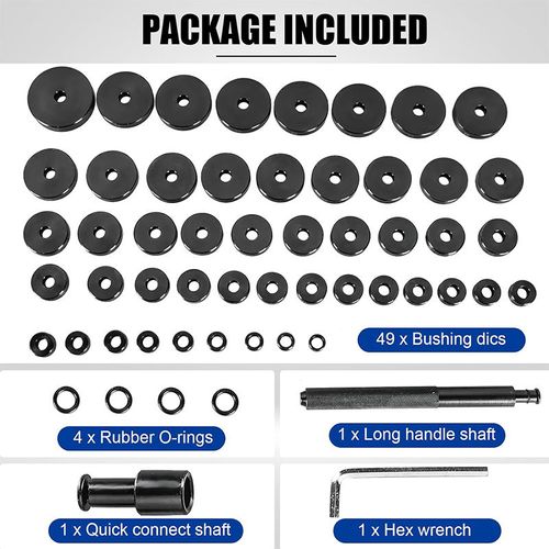 52-Piece Bearing Oil Seal Removal and Installation Tool Kit, Universal Wheel Hub Bearing Press Puller Set, Professional Automotive Repair Tools for Bearing Extraction, Installation, Bushing Pressing, Oil Seal Replacement and Suspension Maintenance, Heavy Duty Steel Construction, Wide Compatibility with Most Cars, SUVs and Light Trucks, Complete Mechanic Tool Set for Garage, Workshop and Daily Vehicle Repair and Maintenance Work, Easy to Use and Store