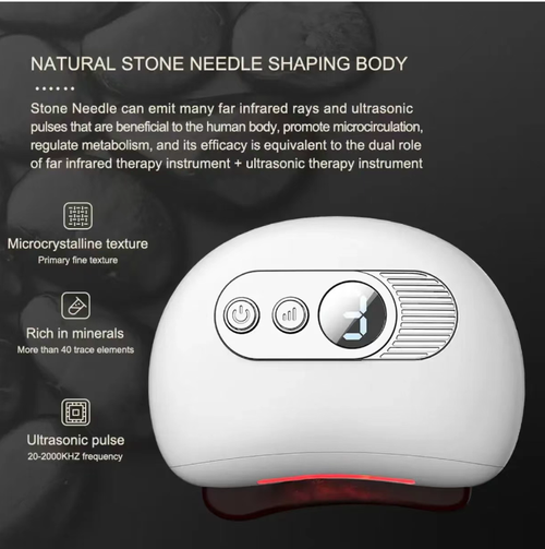 This electric stone needle gua sha board: The natural stone needles emit far-infrared and ultrasonic pulses. It has 9 levels of heating and 9 levels of vibration. The curved design fits multiple areas. It supports Type-C fast charging and is portable. It can instantly relieve facial swelling, relax the shoulders and neck, and soothe the muscles. You can enjoy professional-grade gua sha SPA right at home.