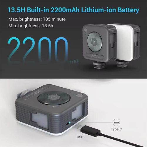SmallRig Vibe P96 RGB Ring Light, Portable Handheld Selfie Fill Light for Phone, LED Pocket Light with 2700K to 6500K Bi Color Temperature, 95 plus CRI, Over 250LM Brightness, 2200mAh Rechargeable Battery, 5W Power, USB C Charging While Using, Cold Shoe Mount, One Fourth Inch Screw Mount, Compatible with Smartphone, Camera, Tripod, Ideal for Live Streaming, Vlog, Portrait, Food Photography, Outdoor Shooting, Compact and Lightweight Design, Beauty Makeup Ring Lamp.
