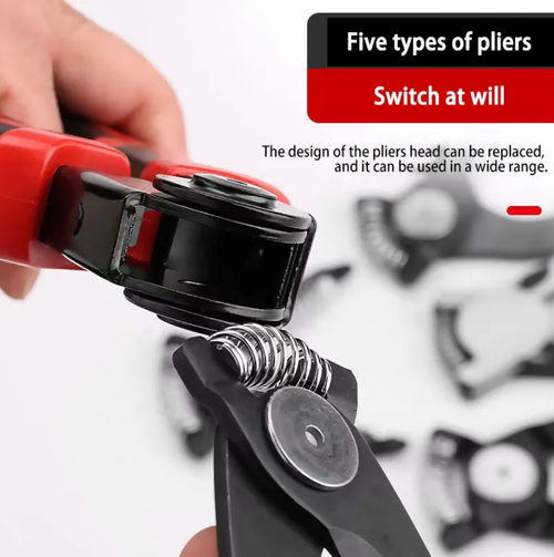 These five-in-one interchangeable-tip pliers can cut wire, strip, twist, crimp, and cut wire—all in one go. The precision-forged body cuts through thickened wire and easily unscrews stubborn screws, even with the added bonus of being deformed by force! Five sets of quick-detachable tips allow for instant swapping. Whether you're repairing appliances, modifying your car, or just doing everyday DIY, these pliers are perfect for any situation. No more searching through drawers for tools!