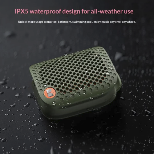 80g ultra-light magnetic wearable Bluetooth speaker, IPX5 waterproof and sweat-resistant, TWS dual-device interconnection for stereo surround bass output. The powerful back clip can fix it on backpacks or bicycles. The Bluetooth has stable and long-lasting battery life. It combines the advantages of portability, waterproofing and stereo bass, making it a great music accessory for outdoor travel. Recommended.