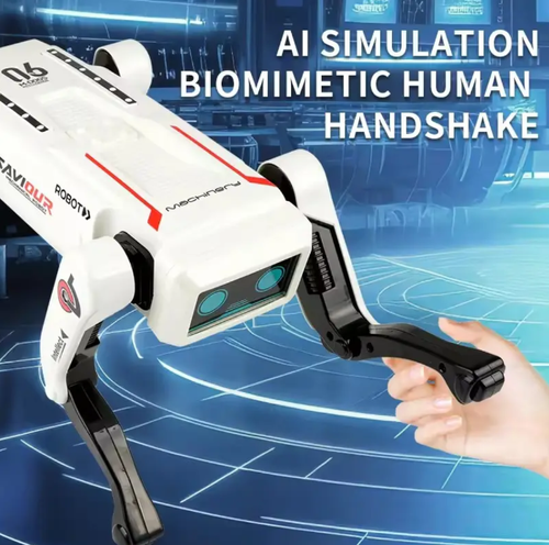 Intelligent bionic robot dog, featuring intelligent voice control, dual remote control, capable of performing various bionic movements such as lying down, standing up, and martial arts, and also able to simulate handshakes through AI. It has a cool appearance and is made of durable materials, making it a great companion for children's growth and an enjoyable stress-relieving toy for adults. It will take you on an experience of unlocking the future sense of play.