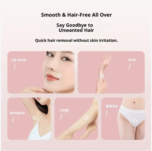 LCD model women's double-head hair removal device: Two heads can separately cut long and short hair. The 0.05mm blade net adheres to the skin without pain. It is IPX6 waterproof and can be used for showering. It has LCD display of battery level. It is palm-sized and portable. It can be used 15 times after being charged once. It can take care of the lip area, armpit and private parts. It is friendly to sensitive skin and can easily make body hair disappear.
