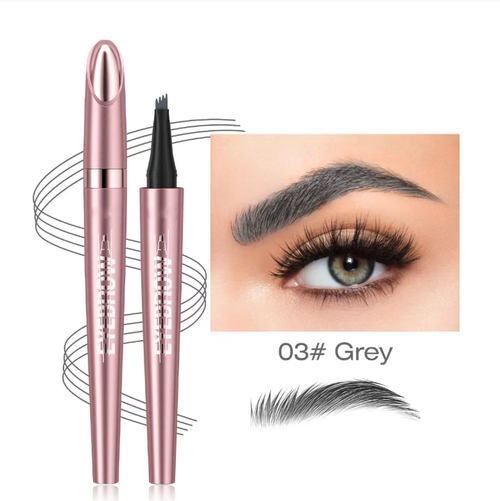 Order today and you will receive 2 boxes of waterproof, sweat-proof and non-staining synthetic liquid eyebrow pencils. They have waterproof and sweat-proof properties and can keep your makeup in place for a long time. There are 6 colors to choose from to suit different hair colors. The rose gold pen body is convenient to carry and also easy for touch-ups. Even beginners can easily create natural and unique eyebrow styles.