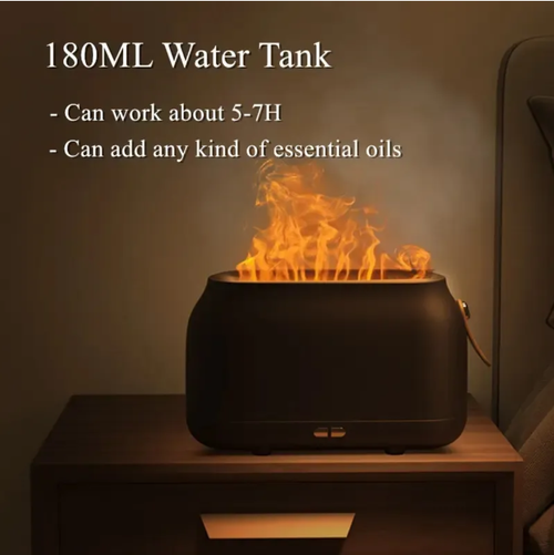 3D Flame Aromatherapy Lamp Household Silent Humidifying Air Freshener Small Ultrasonic Flame Aromatherapy Machine