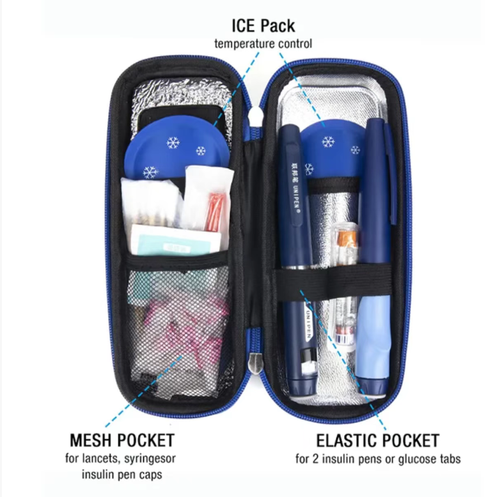 This insulin cooler is equipped with high-precision sensors and TSA ice packs. It provides long-lasting insulation and precise temperature control. It has multiple layers of protection, can withstand shock and pressure. The design is lightweight and compact, with a large capacity for storage, and it has a convenient carrying handle and digital display. It is worry-free to carry when traveling and is the preferred companion for diabetic patients when going out.