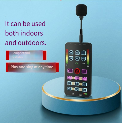 Voice Changer Full Kit Multiple Audio Effect BT Live Sound Cards Ultra-Thin Portable Live Sound Card Mic Tool Durable