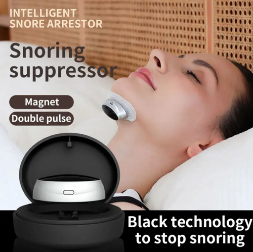 This intelligent electric anti-snoring device comes with 10 electrode pads. It uses TENS pulse technology and has an intelligent chip that automatically identifies snoring sounds to adjust the mode. It is comfortable to wear. It effectively alleviates snoring and enables you and your family to have a good night's sleep. It is the sleep-saving hero for those troubled by snoring.
