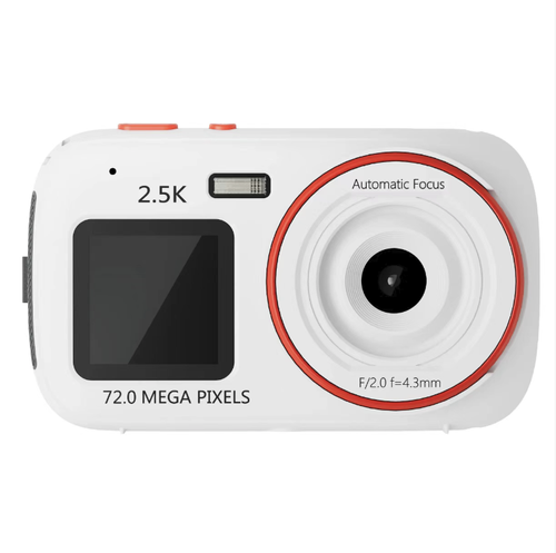 A 7.2 million-pixel dual-screen digital camera with 2.5K high-definition video recording. The front and rear dual-screen selfie composition makes it more convenient. The lightweight and portable design is easy to operate. It supports various shooting modes and is a practical high-definition shooting device for daily recording and travel selfies. Easily record all the wonderful moments of the entire day