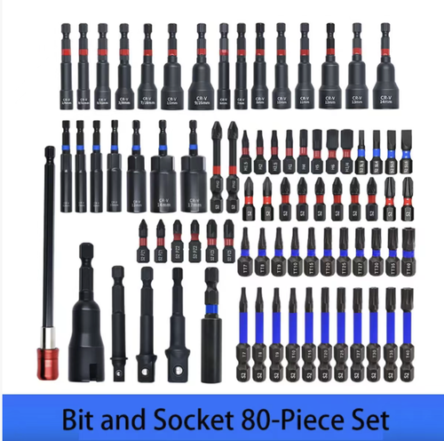 This 80-piece integrated magnetic impact nut wrench set features built-in strong magnetic adhesion to prevent falling off, and is forged from high-carbon steel for excellent shock resistance and durability. The full range of socket heads covers various scenarios, and the portable storage box is neatly organized and easy to carry, making it a reliable tool for efficient disassembly and assembly in automotive repair, mechanical maintenance, and DIY.