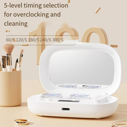 This ultrasonic contact lens cleaner: It features high-frequency vibration for thorough cleaning with no blind spots. The independent cleaning box prevents cross-infection. It has a timer adjustment function and a digital display screen. It gently cleans the lenses without damaging them. It is compatible with Type-C charging and is portable. It is suitable for daily use, commuting, and traveling, making the lenses feel as if they were freshly opened every day.