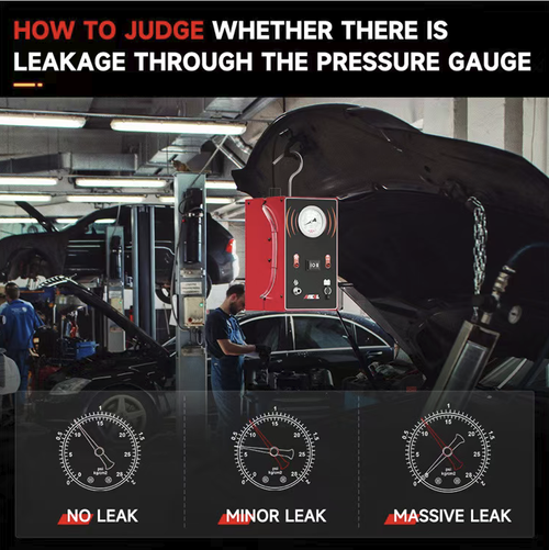 This automotive smoke leak detector supports multi-system detection including intake, EVAP, turbo, and exhaust systems, and can solve 80% of pipeline leakage problems. It features dual independent modes for air and smoke, enabling precise location of leakage points through visual smoke detection. It also includes pressure monitoring, built-in overheat and anti-freeze protection, making it suitable for efficient fault diagnosis in both auto repair shops and DIY scenarios.