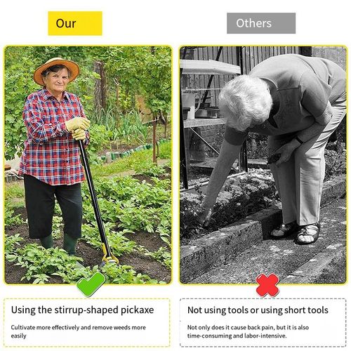 This push-pull weeding tool doesn't require bending over when operating. Just align the clamp with the weeds and push and pull them, pulling out stubborn weeds completely. The sharp blade cuts through the grass stems. It can be assembled with an extended handle and a non-slip handle, making it lightweight and easy to use. It's suitable for both elderly and women users. Say goodbye to the strain on your back when weeding, and enjoy effortless gardening.