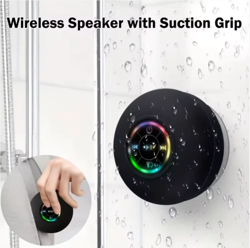 This portable Bluetooth speaker can be easily placed in bathrooms or kitchens. It is small in size but has excellent sound quality. The seven-color lights change color along with the rhythm, turning your bath time into a party. The operation is simple - just press blindly without any mistakes. It can last for 4 hours after being charged once. You can carry it on camping trips or business trips. It makes your alone time more relaxed with music.