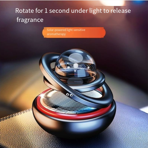 Solar-Powered Rotating Car Perfume Diffuser - Stylish Auto Air Freshener